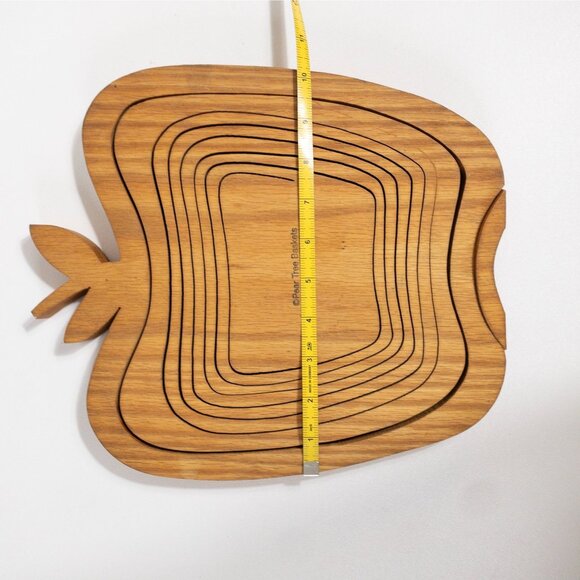 Handcrafted Wooden Collapsible Apple-Shaped Basket By Pear Tree Baskets - Picture 12 of 12